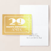 29e verjaardag: naam + Art Deco geïnspireerd look  Folie Kaarten (Display)