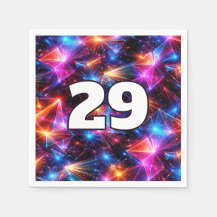29e Verjaardag Neon Polygoon Abstract Servet