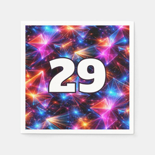 29e Verjaardag Neon Polygoon Abstract Servet (Voorkant)