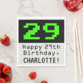 29e verjaardag - Nerdy / Geeky Style "29" en naam Servet (Insitu)