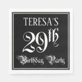 29e verjaardag Partij — Fancy Manuscript + de Naam Servet (Voorkant)