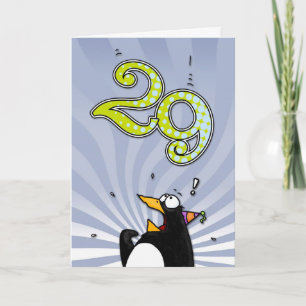 29e verjaardag - Penguin Surprise Kaart