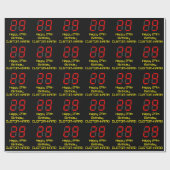 29e verjaardag: Red Digital Clock Style "29" + naa Cadeaupapier (Vlak)
