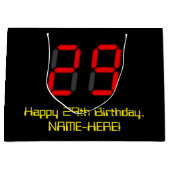 29e verjaardag: Red Digital Clock Style "29" + naa Groot Cadeauzakje (Voorkant)