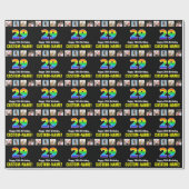 29e Verjaardag: Regenboog "29"; Aangepaste Foto's  Cadeaupapier (Vlak)