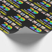 29e Verjaardag: Regenboog "29"; Aangepaste Foto's  Cadeaupapier (Hoek)