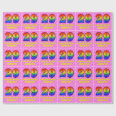 29e verjaardag: roze strepen & harten, regenboog # cadeaupapier (Vlak)