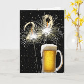29e Verjaardag Sparklers Met Bier Mok Kaart (Gele Bloem)