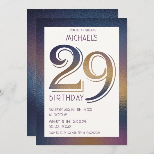 29e verjaardag uitnodiging (Voorkant / Achterkant)