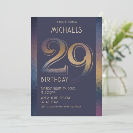29e verjaardag uitnodiging (Staand voorkant)