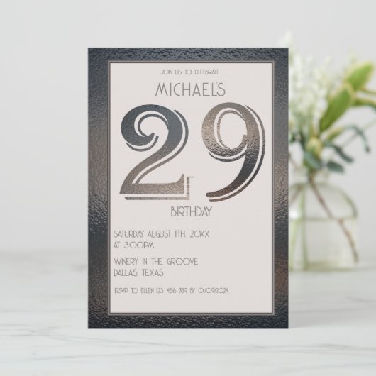 29e verjaardag uitnodiging (Staand voorkant)