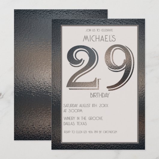 29e verjaardag uitnodiging (Voorkant / Achterkant)