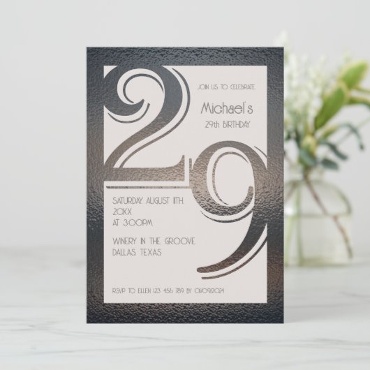 29e verjaardag uitnodiging (Staand voorkant)