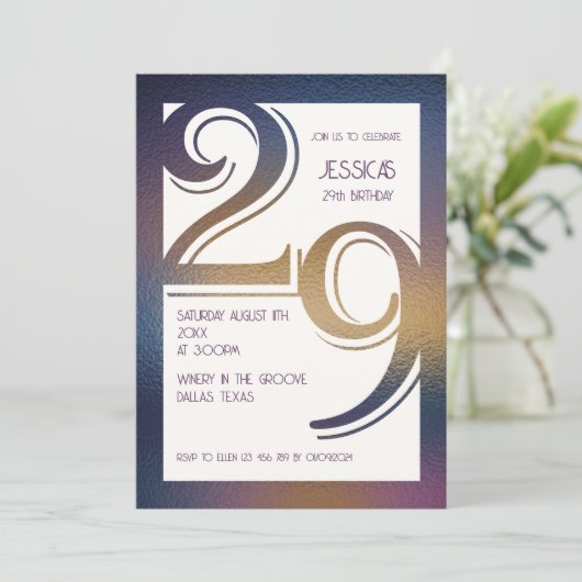 29e verjaardag uitnodiging (Staand voorkant)