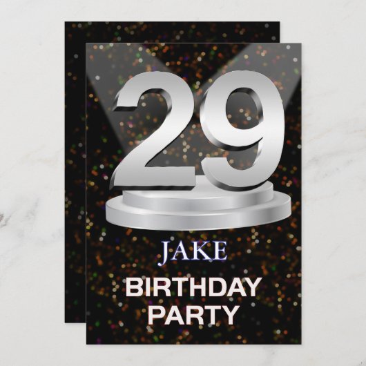 29e verjaardag Uitnodiging van de Partij van de Ge (Voorkant / Achterkant)