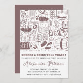29e verjaardag uitnodigingen Mannen Beer  (Voorkant / Achterkant)