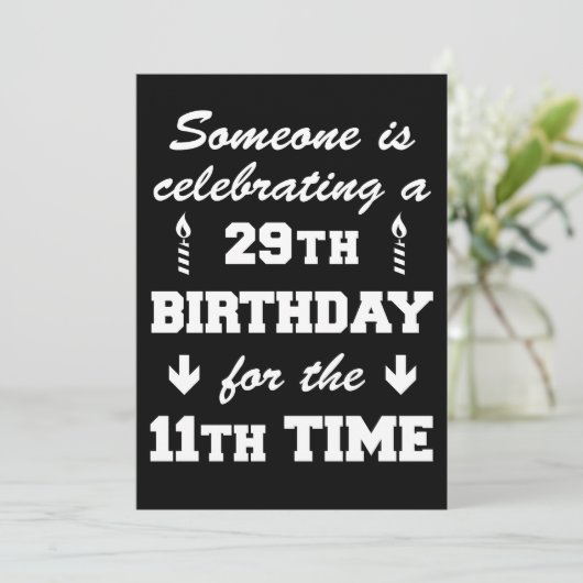 29e verjaardag van de elfde keer dat 40e verjaarda kaart (Staand voorkant)