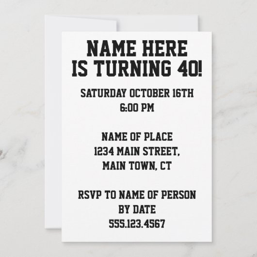 29e verjaardag van de elfde keer dat 40e verjaarda kaart (Achterkant)