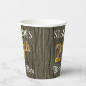 29e verjaardag van de Faux Gold & Faux Wood Papieren Bekers (Rechts)