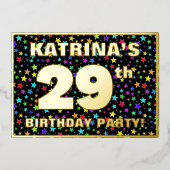 29e verjaardag van de gevechtsdag - vun, kleurrijk folie uitnodiging (Voorkant)