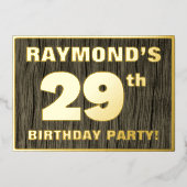 29e verjaardag: Vet, Faux-waterkorenpatroon Folie Uitnodiging (Voorkant)