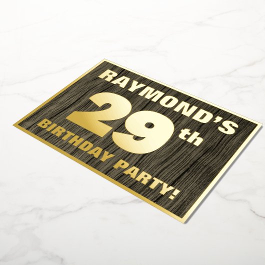 29e verjaardag: Vet, Faux-waterkorenpatroon Folie Uitnodiging (Gedraaid)