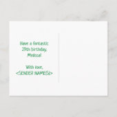 29e verjaardag: Vet, Vun, eenvoudig, regenboog 29 Briefkaart (Achterkant)