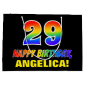 29e verjaardag: Vet, Vun, eenvoudig, regenboog 29 Groot Cadeauzakje (Achterkant)