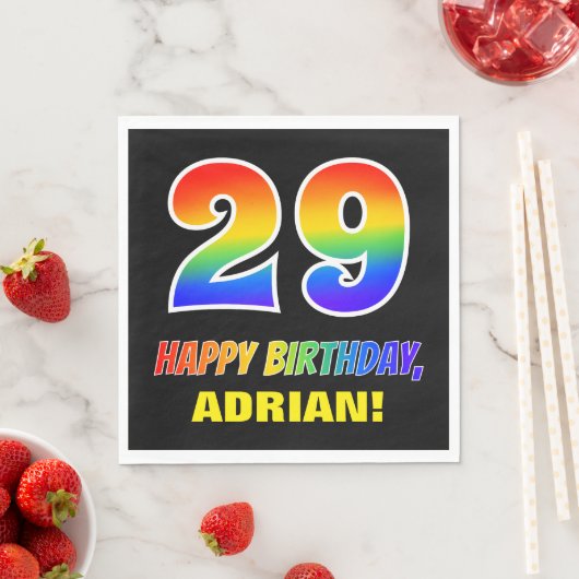 29e verjaardag: Vet, Vun, eenvoudig, regenboog 29 Servet (Insitu)