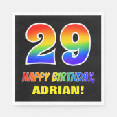 29e verjaardag: Vet, Vun, eenvoudig, regenboog 29 Servet (Voorkant)