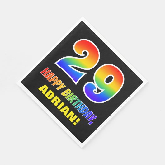 29e verjaardag: Vet, Vun, eenvoudig, regenboog 29 Servet (Hoek)