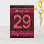 29e verjaardagkaart met rozen en bladeren kaart (Gele Bloem)