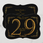 29e, Verjaardagsfeest 29e, grote Gatsby, zwart & g Kaart (Voorkant / Achterkant)
