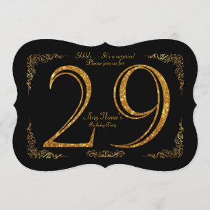 29e, Verjaardagsfeest 29e, grote Gatsby, zwart & g Kaart