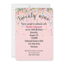 29e verjaardagsfeestje Confetti op roze