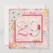 29e verjaardagsfeeststijl voor scrapbooking kaart (Voorkant)