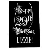 29ste verjaardag: Fantasievolle, elegante script + Medium Cadeauzakje (Voorkant)