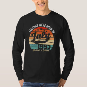  29ste verjaardagslegenden werden geboren op 19 ju t-shirt