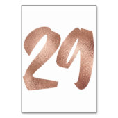29Tafelnummer White Metallic roze Rose Gold Kaart (Achterkant)