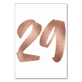 29Tafelnummer White Metallic roze Rose Gold Kaart