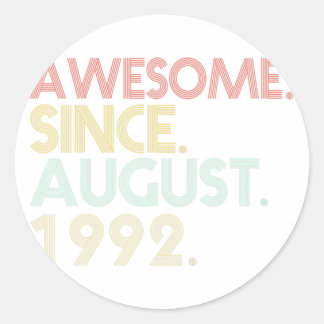 29th Birthday - 29 Years Old Awesome Since August  Ronde Sticker