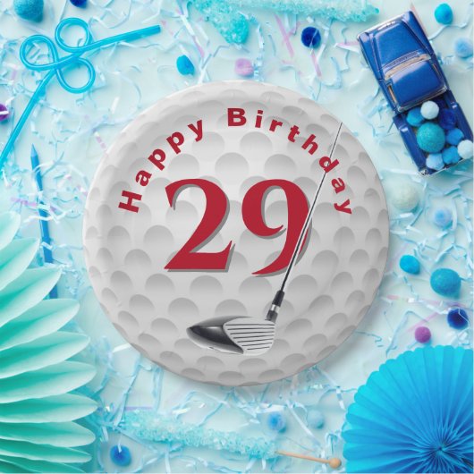 29th Birthday Golf Ball Design Paper Bord (Feest)