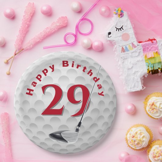 29th Birthday Golf Ball Design Paper Bord (Feest)