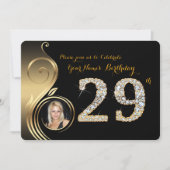 29th, Verjaardag Uitnodiging, Nummer Diamant, Foto Kaart (Voorkant)
