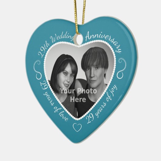 29th Wedding Jubileum Foto Keramisch Ornament (Links)