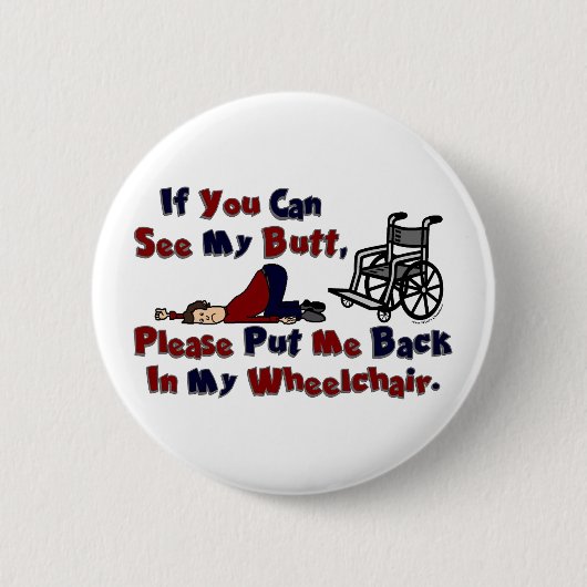 2 1/4 Button - Terug in rolstoel (Voorkant)