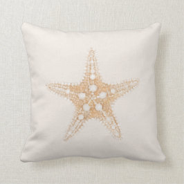 2:1 Starfish on beige kreme pastel and marine Kussen