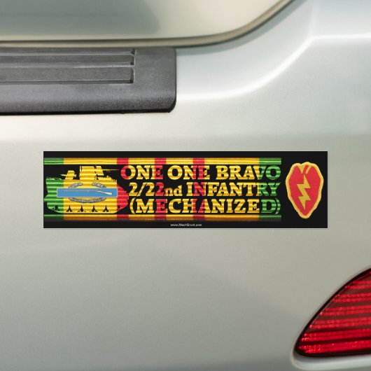 2/22e Inf. 25e div. Eén Bravo-Bumpersticker Bumpersticker (Op auto)