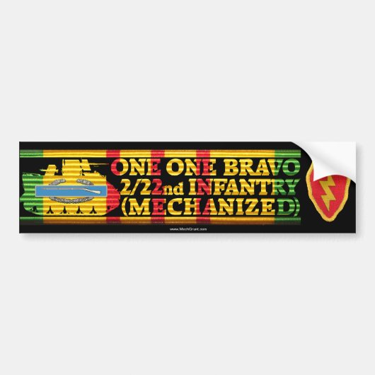 2/22e Inf. 25e div. Eén Bravo-Bumpersticker Bumpersticker (Voorkant)