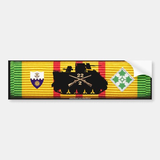 2/22e Inf, 4e Inf Div Track & Insignia VSM Bumpersticker (Voorkant)
